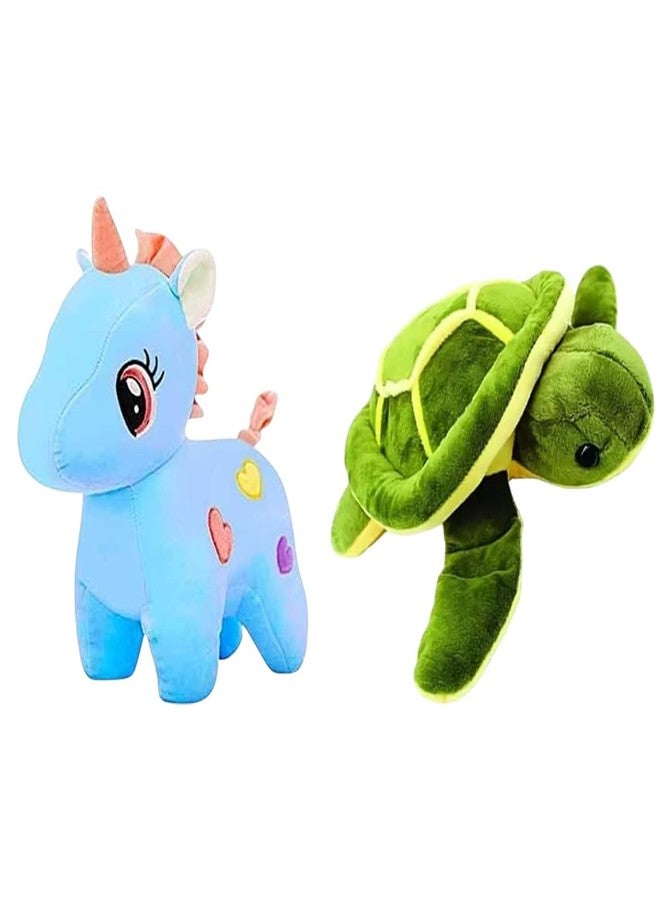 KPN Toy Figure Combo Pack of Unicon & Turtle Mini Character Figurines Set with Bright Colours & Smooth Finish | Playtime Display Set for Home, Desk Decor & Gifting - Image 1